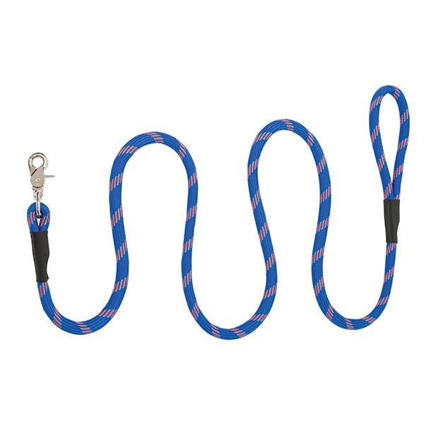 Terrain Dog Rope Leash, 4 ft L, 1/2 in W, Nylon/Polypropylene Line, Blue/Orange