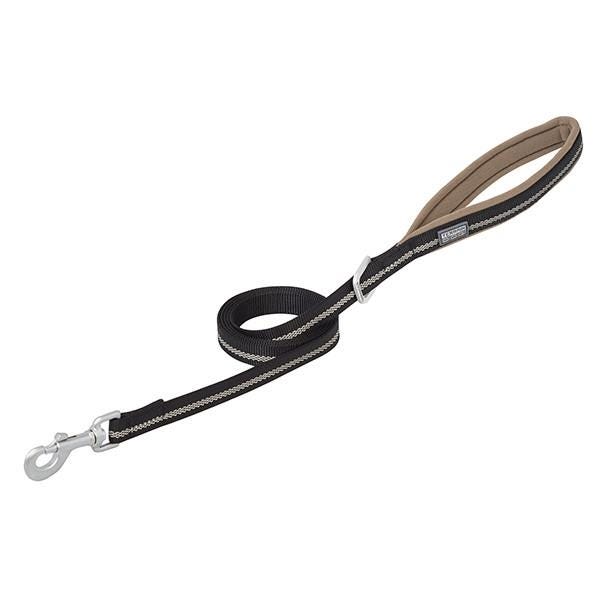 Terrain Dog Reflective Dog Leash, 4 ft L, 1 in W, Nylon Line, Black