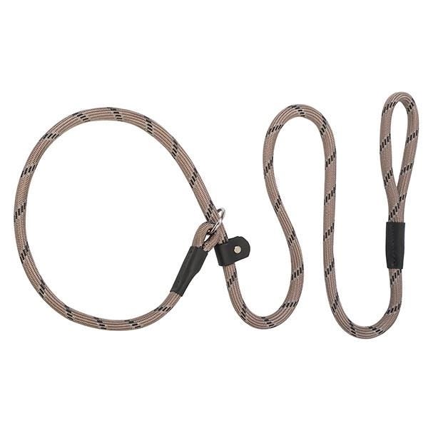 Terrain Dog Rope Slip Lead, 6 ft L, 1/2 in W, Nylon/Polypropylene Line, Black/Gray