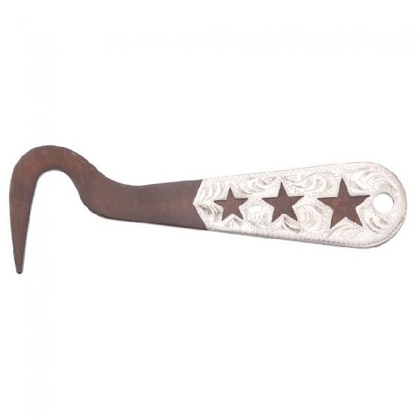 Kelly Silver Star Hoof Pick, Brass Blade, 6 in OAL