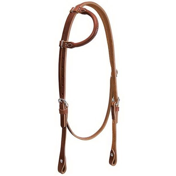 Weaver Leather Horizons Series Sliding Ear Headstall, 5/8 in, Leather, Black