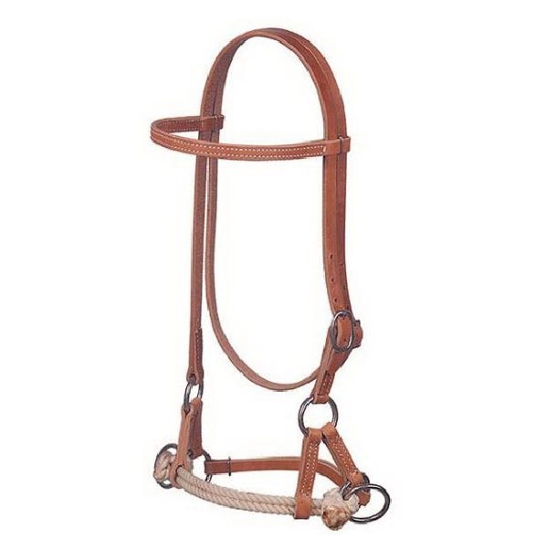 Weaver Leather Double Rope Side Pull, Leather, Russet