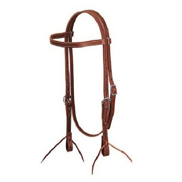 Weaver Leather Browband Headstall, 5/8 in, Leather, Brown