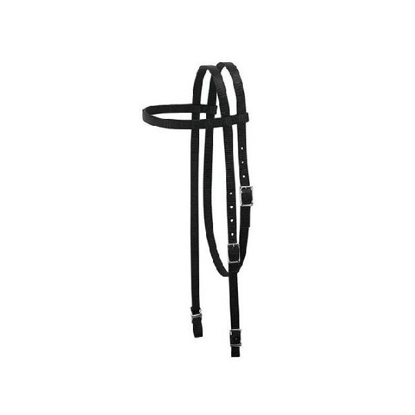Weaver Leather Browband Headstall, 5/8 in, Conway Buckle, Nylon, Black