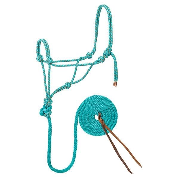 Weaver Leather Rope Halter/Lead, Gray/Orange/Teal