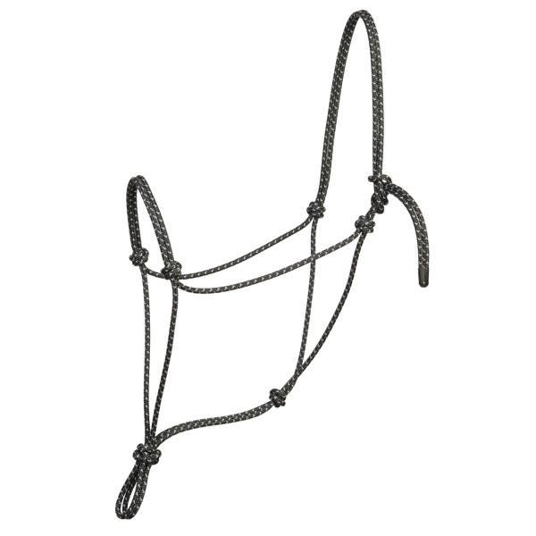 Weaver Leather Silvertip Big Sky Rope Halter, Average, Black/Silver