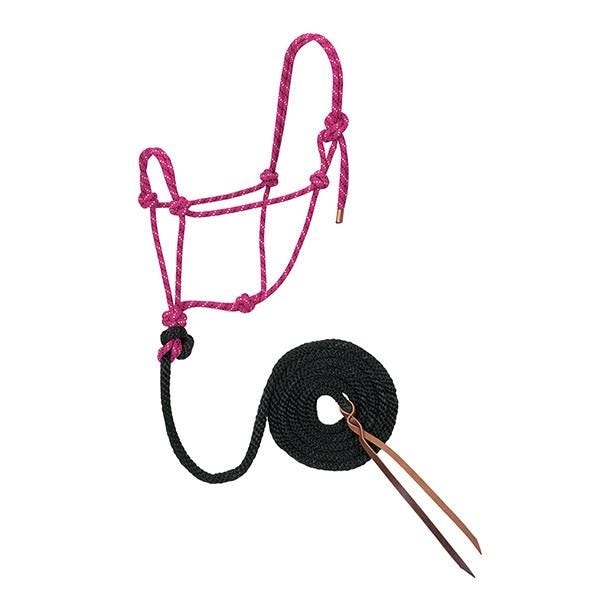 Weaver Leather Rope Halter/Lead, Black/Raspberry