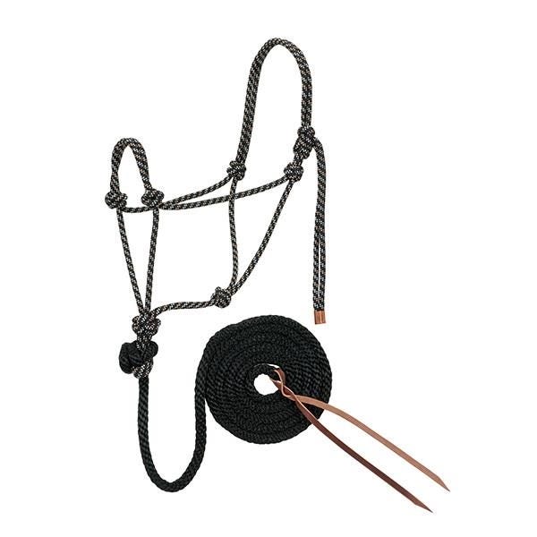 Weaver Leather Rope Halter/Lead, Black/Tan