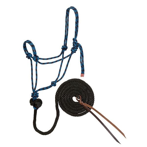 Weaver Leather Rope Halter/Lead, Black/Blue