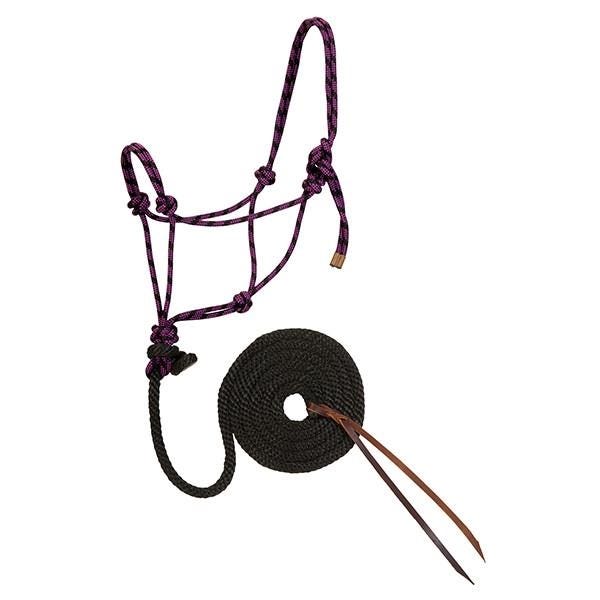 Weaver Leather Rope Halter/Lead, Black/Purple