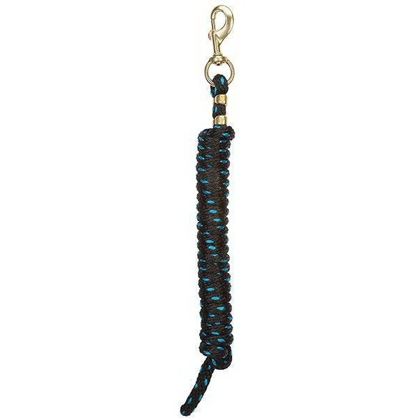 Weaver Leather Lead Rope, 5/8 in, 10 ft L, Polypropylene Line, Black/Turquoise