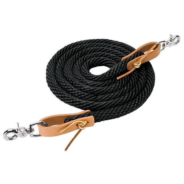 Weaver Leather Roper Rein, 5 ft L, 5/8 in W, Black