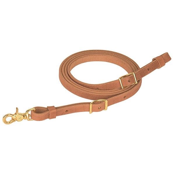 Weaver Leather Flat Roper Rein, 7 ft L, 5/8 in W, Conway Buckle, Leather