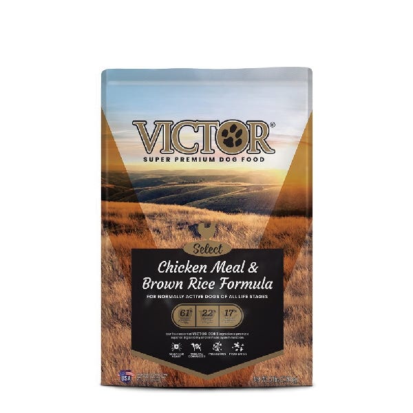 Victor 9430800215 Dog Food, One-Size, Dry Kibble, Chicken Meal, Brown Rice, 5 lb, Bag