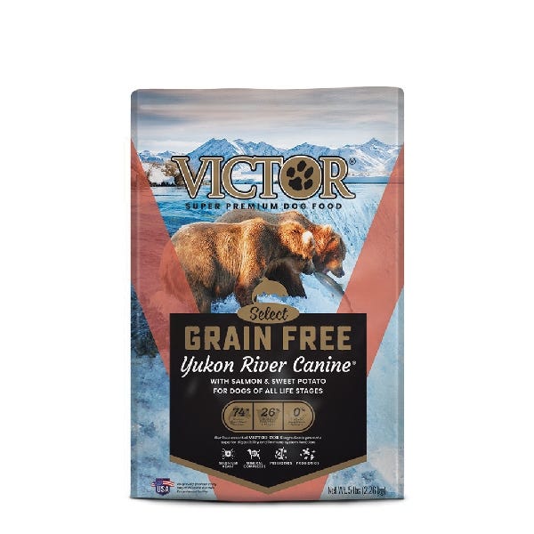 Victor 9430800217 Dog Food, One-Size, Dry Kibble, Salmon, Sweet Potato, 5 lb, Bag