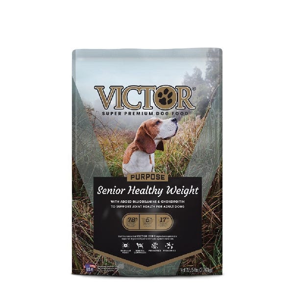 Victor 9430800259 Dog Food, Healthy Weight, Beef, Chicken, Fish, Pork, One-Size, Dry Kibble, 5 lb Bag