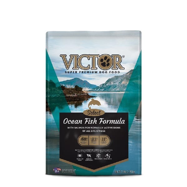 Victor 9430800207 Dog Food, One-Size, Dry Kibble, Ocean Fish, Salmon, 5 lb, Bag
