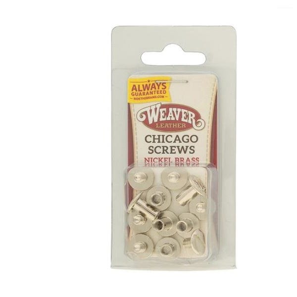 Weaver Leather Chicago Screw, Brass, Nickel, For: T-15 Star Tool