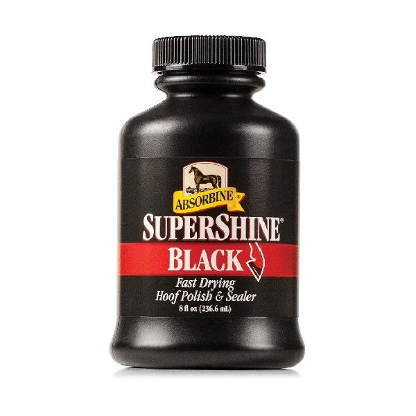 SuperShine Hoof Polish and Sealer, Liquid, Black, Acetone, 8 fl-oz Jar