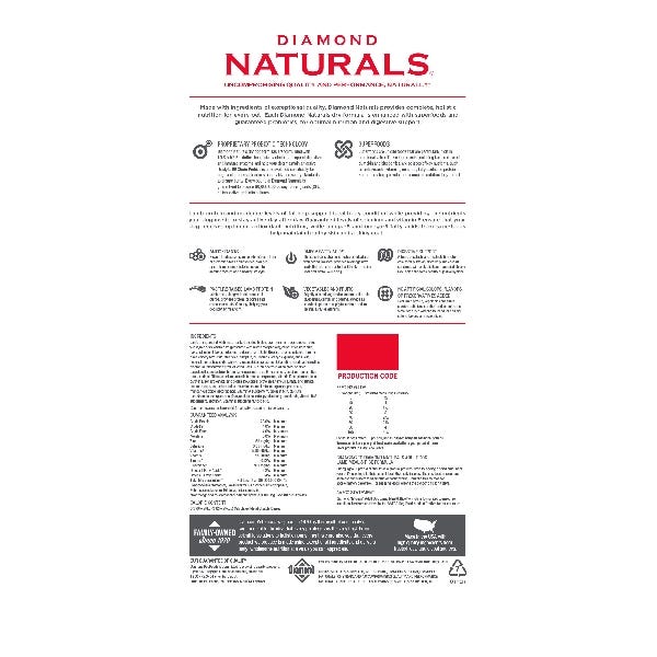 Diamond Naturals Adult Dog Lamb Meal & Rice Dry Food, 40 lb