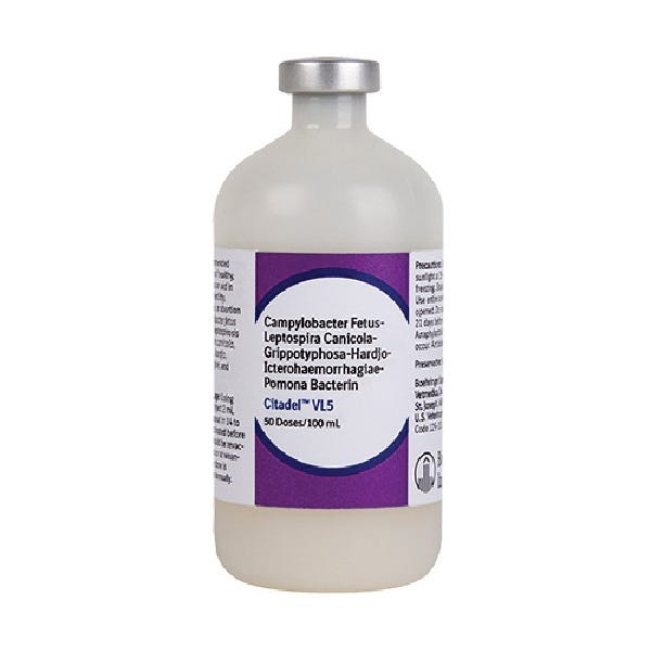 Boehringer Ingelheim Citadel VL5 , Vibrio-Lepto, Cattle Vaccine, 50 ds.