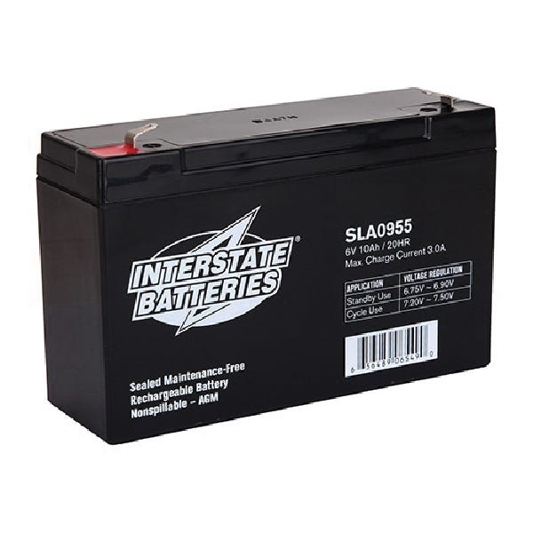 Interstate SLA0955 AGM Battery – 6V, 10 Ah