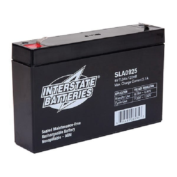 Interstate SLA AGM Battery, 6 Volt, 7 Ah