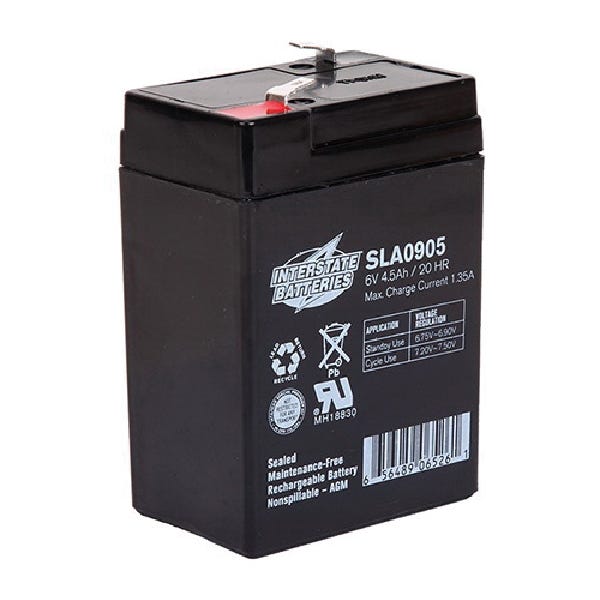 Interstate Batteries SLA0905 Battery, 6 V Battery, 4.5 Ah, AGM