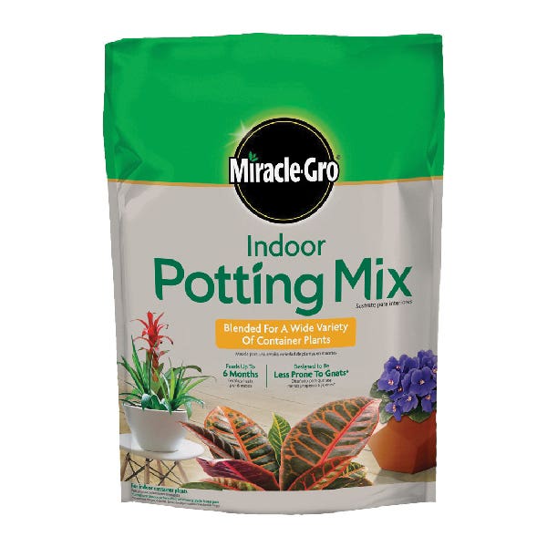 Miracle-Gro Indoor Potting Soil Mix, 4 to 6 in Coverage Area, 6 qt