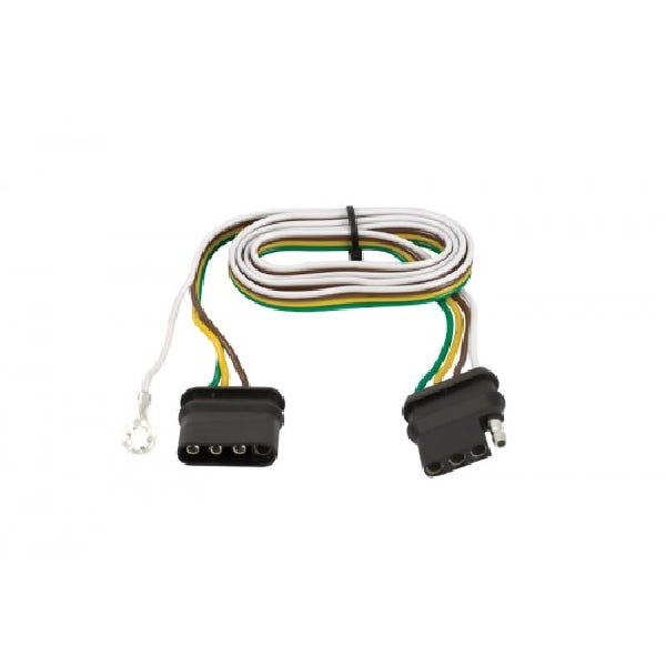 Uriah Products UE047105 Flat Trailer Wire Connector with Ground Terminal on Trailer End, 4-Pole