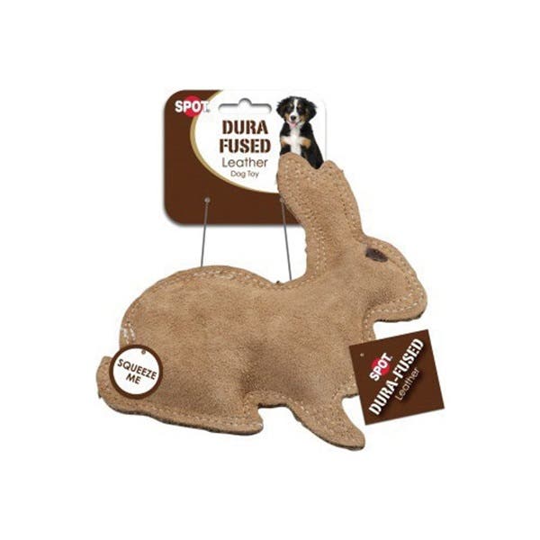 Spot Dog Toy, S, Rabbit, Jute Fabric/Leather, Brown