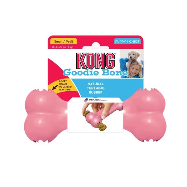 Kong Dog Toy, S, Chew, Puppy Goodie Bone, Rubber, Assorted