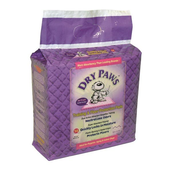 MidWest Dry Paws PPS14 Training and Floor Protection Pad, 24 in L, 23 in W, Polymer, Purple
