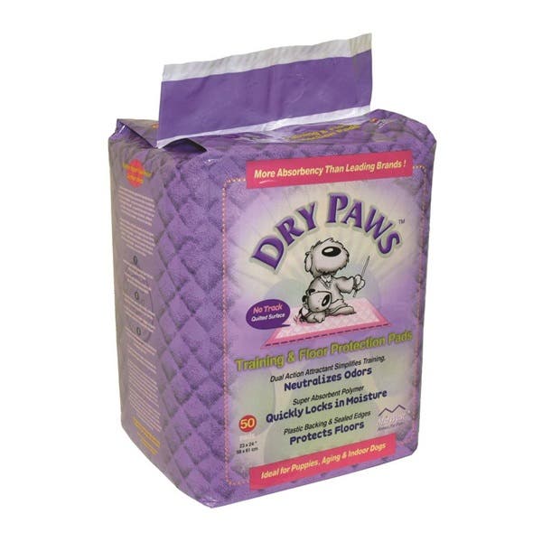 MidWest Dry Paws PPS50 Training and Floor Protection Pad, 24 in L, 23 in W, Purple, Polymer