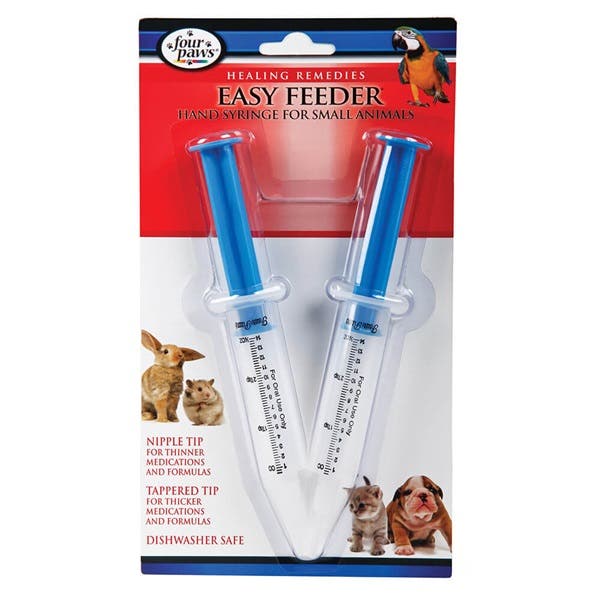 Four Paws 100203293 Easy Feeder, S, 0.5 oz Volume, Blue/Clear