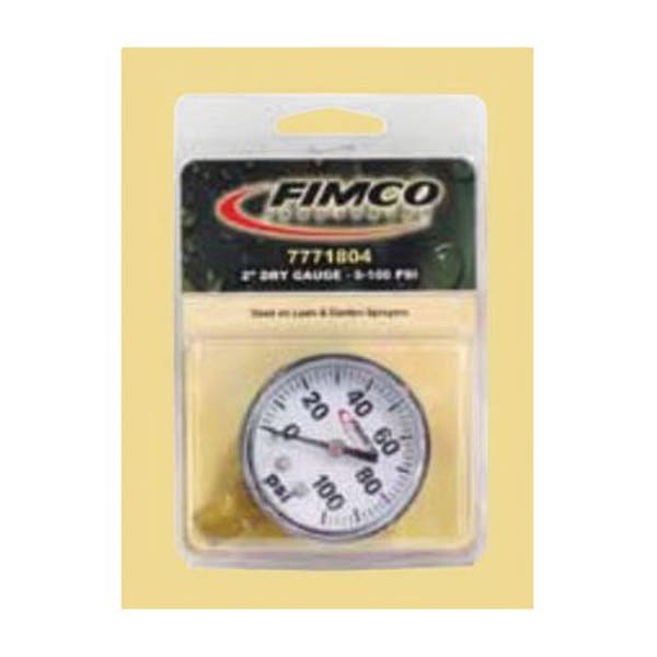 Fimco Dry Gauge, MPT, 2 in Dial, 0 to 100 psi