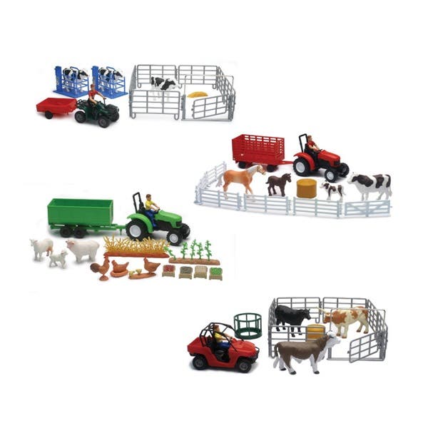 NewRay Farm Animals and Tractor Set