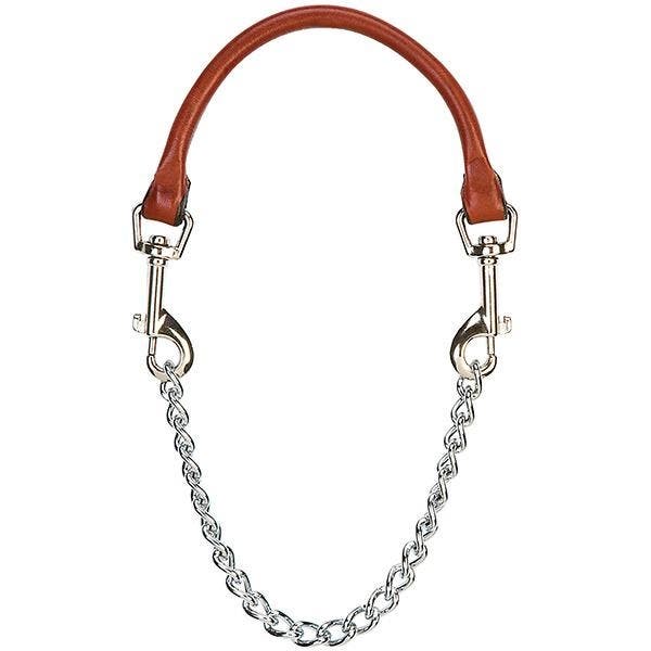 Weaver Leather Chain Goat Collar with Leather Handle, 5/8 in W Collar, 24 in L Collar