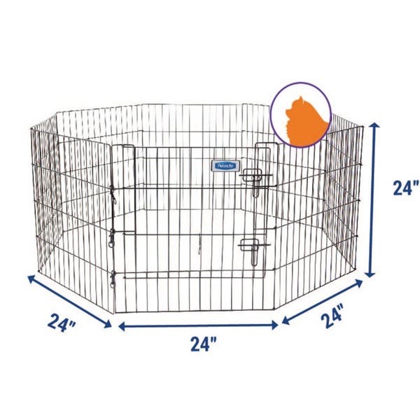 Petmate 55012 Exercise Dog Pen, 192 in OAL, 30 in OAH, Metal, Black