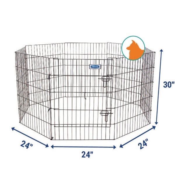 Petmate 55012 Exercise Dog Pen, 192 in OAL, 30 in OAH, Metal, Black