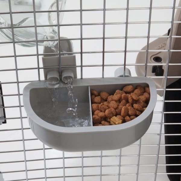 Petmate 29155 No Spill Kennel Cup, Double, Gray