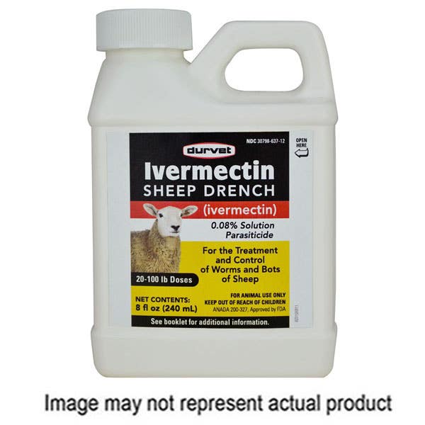 Durvet 001-1068 Ivermectin Sheep Drench, Pet Treated: Sheep, 960 mL Bottle