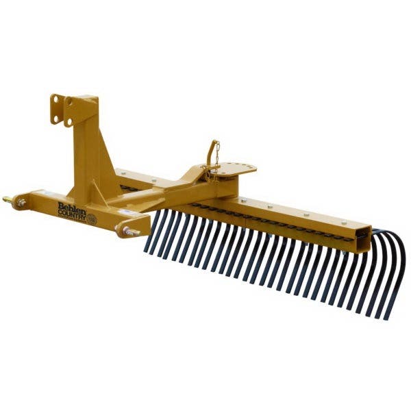 Behlen Country Landscape Rake Yellow Frame 20 to 50 hp Tractor