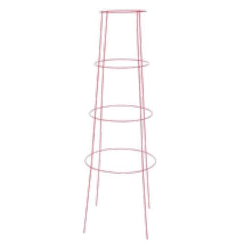 Panacea Tomato Cage, 48 in H, Red, Powder-Coated