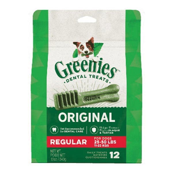 Greenies 10123534 Dog Dental Treat, R Breed, Original Flavor, 12 oz Pack