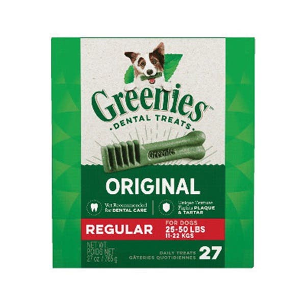 Greenies 10123686 Dog Dental Treat, R Breed, Original Flavor, 27 oz Pack