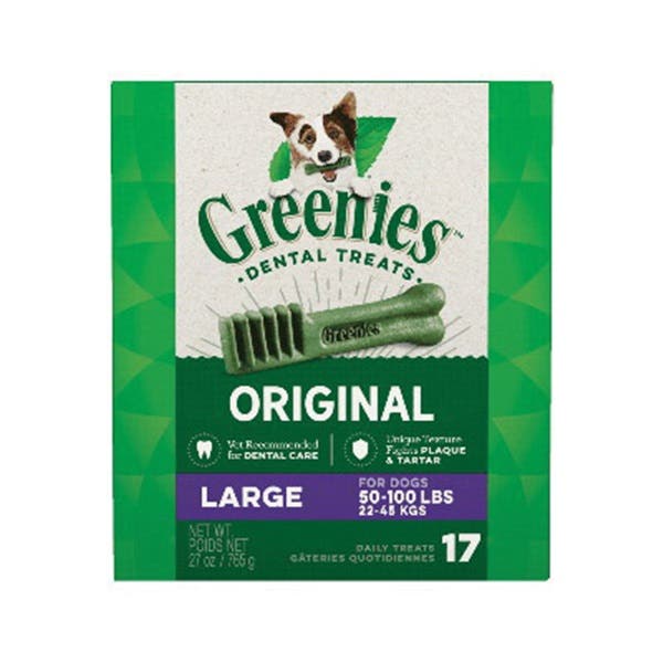 Greenies 10123545 Dog Dental Treat, L Breed, Original Flavor, 27 oz Pack