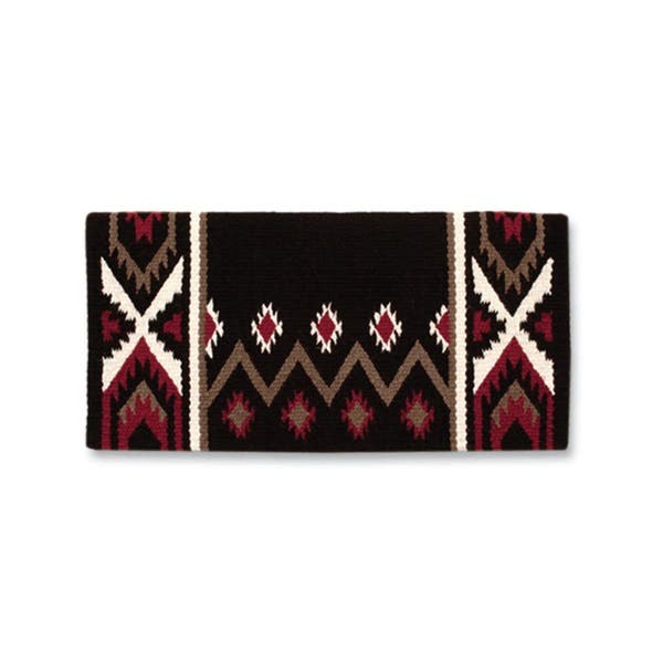 Mayatex New Phoenix Series Saddle Blanket, Wool, Coffee/Cream/Red Earth/Umber