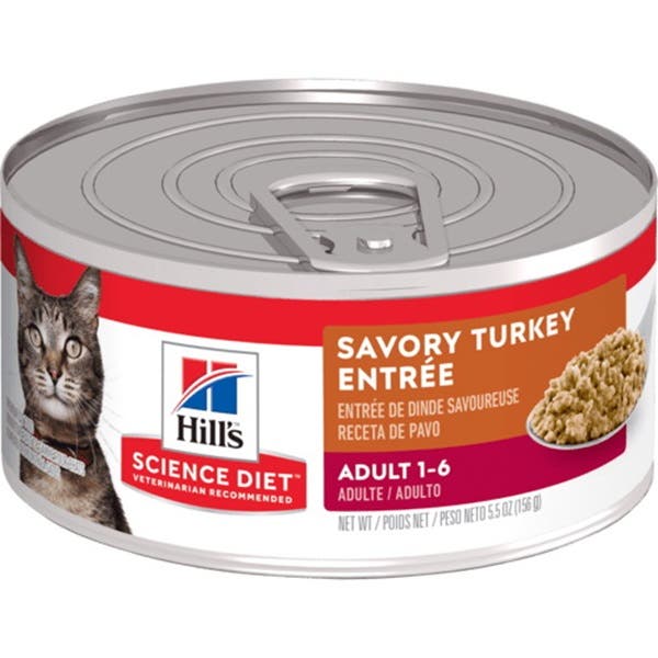Hill's 6613 Cat Food, Adult, Special Diet: High-Protein, Dry, Savory Turkey, 5.5 oz Can