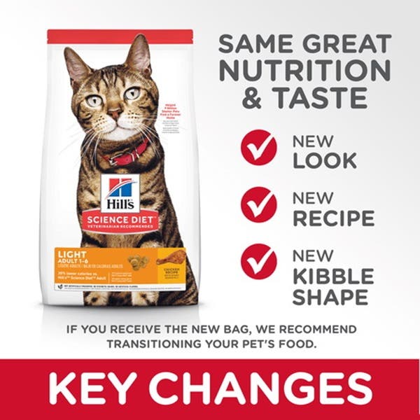 Hill's 2047 Cat Food, Adult, Special Diet: High-Protein, Light, Dry, Chicken, 7 lb Bag